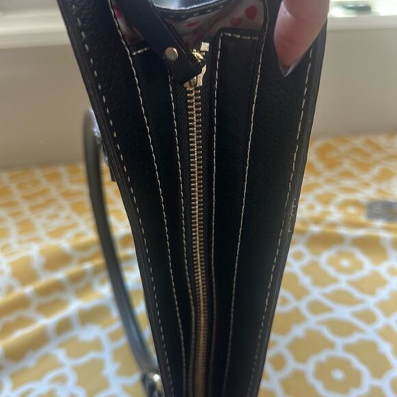 Kate Spade Large Black Pebbled Leather Tote Handbag Purse See Video - Picture 12 of 16